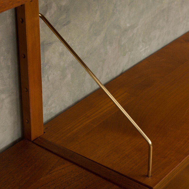 Teak vintage wall shelf by Preben Sorensen for Randers Møbelfabrik, 1960s