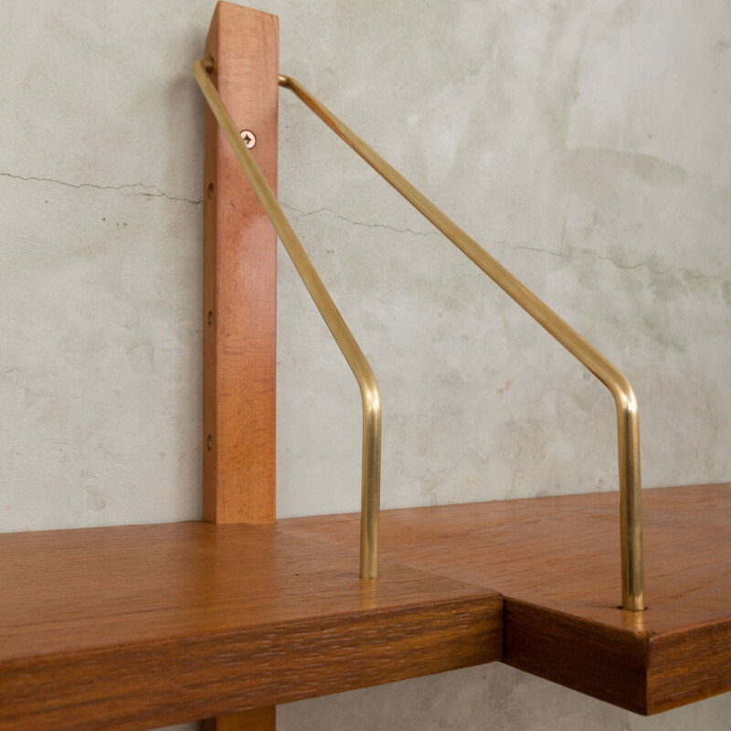 Teak vintage wall shelf by Preben Sorensen for Randers Møbelfabrik, 1960s