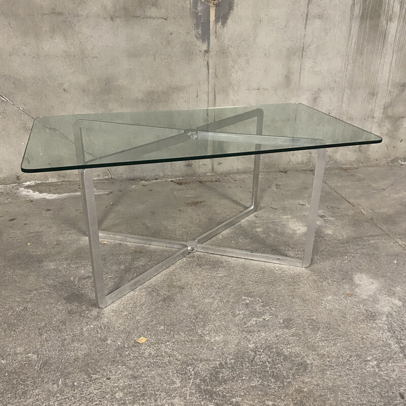 Console vintage en aluminium par Michel Boyer pour Rouve