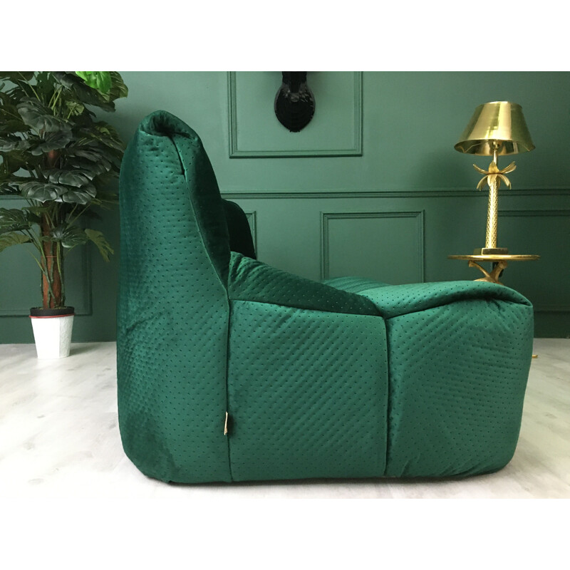 French vintage green 2-seaters sofa ARALIA by Ligne Roset, 1982s