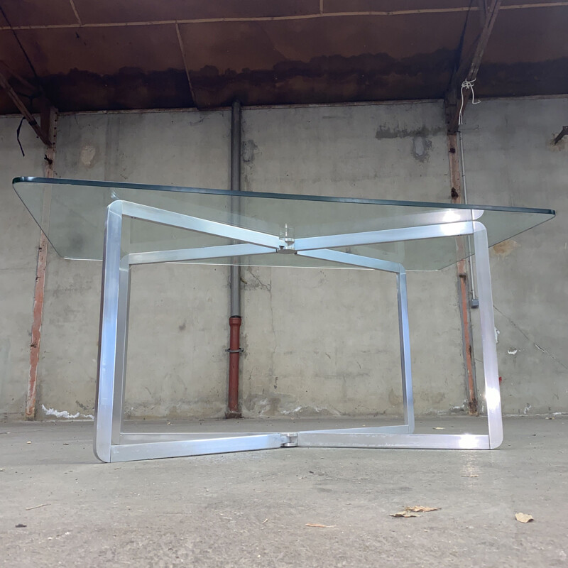 Vintage aluminium console by Michel Boyer for Rouve