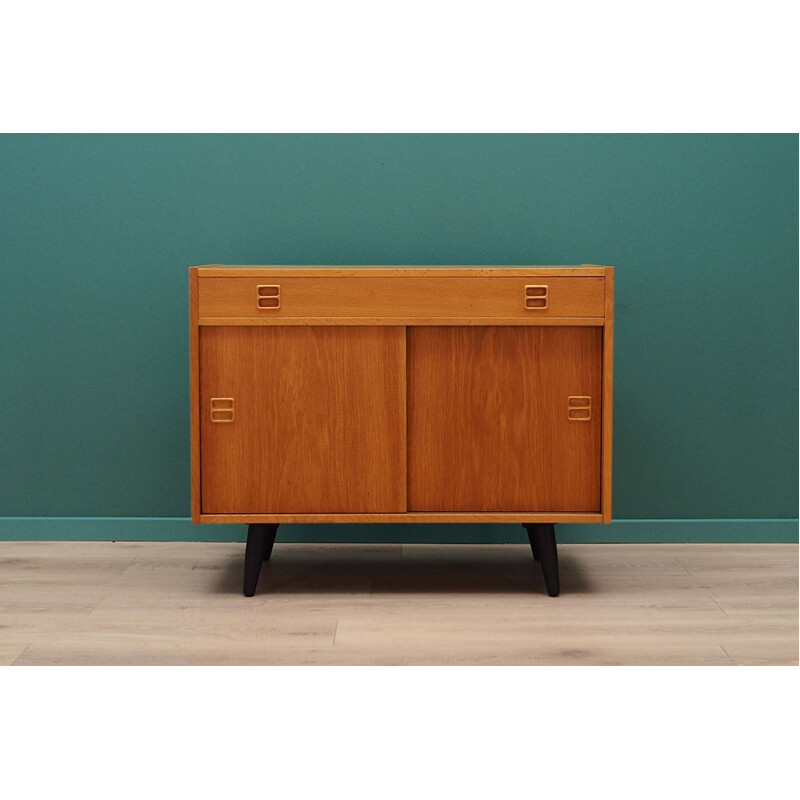 Vintage small ash sideboard, Denmark, 1960-70s