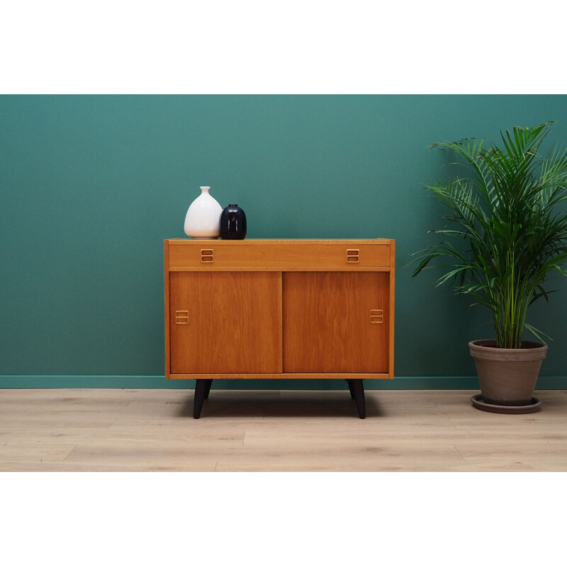 Vintage small ash sideboard, Denmark, 1960-70s