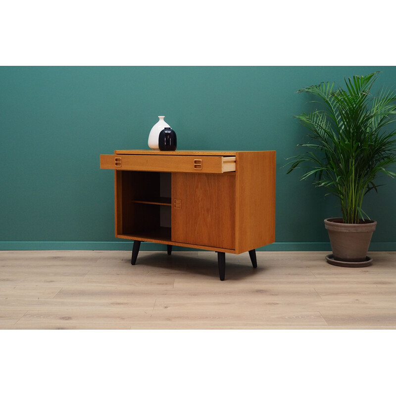 Vintage small ash sideboard, Denmark, 1960-70s