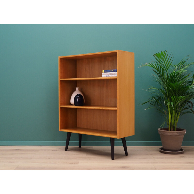 Vintage small ash bookcase, Denmark, 1960s-70s