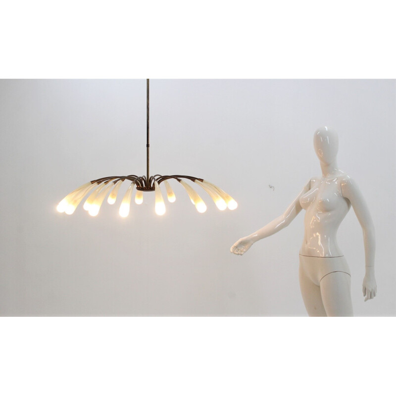 Vintage Italian chandelier with 16 lights 1950