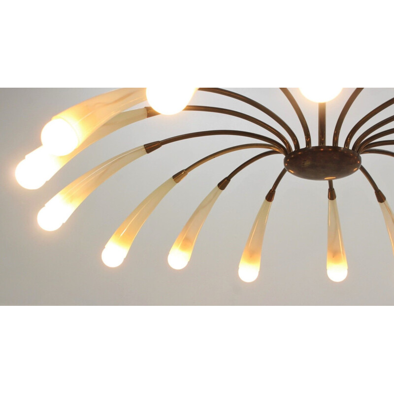 Vintage Italian chandelier with 16 lights 1950