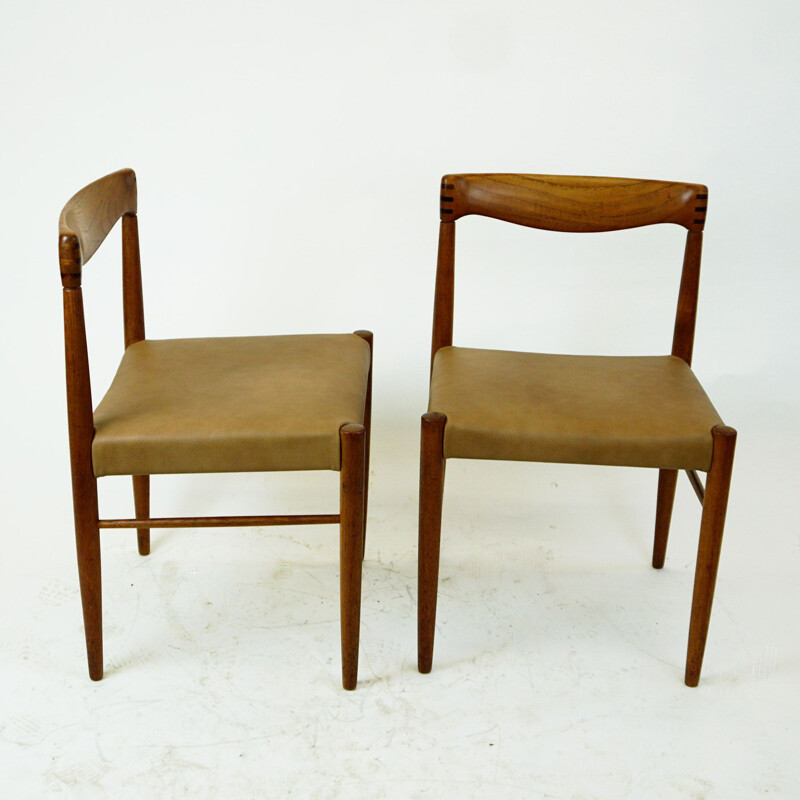 Pair of vintage Danish Teak Dining Chairs by H.W. Klein for Bramin