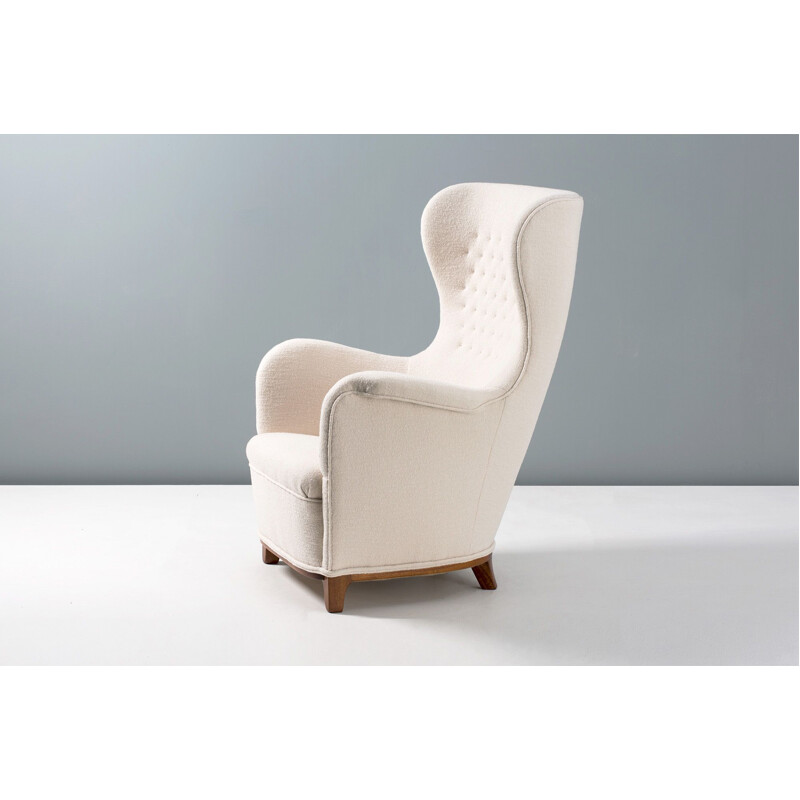 Fauteuil vintage suédois en acajou, Carl Axel-Acking 1940