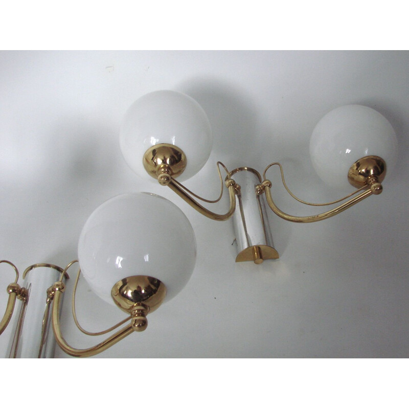 Set of  vintage globe wall sconces, 1970