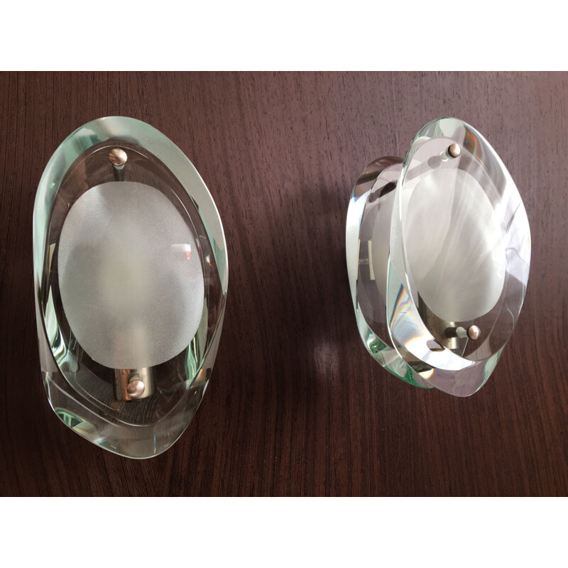 Pair of vintage Sconces by Max Ingrand for Fontana Arte 1960