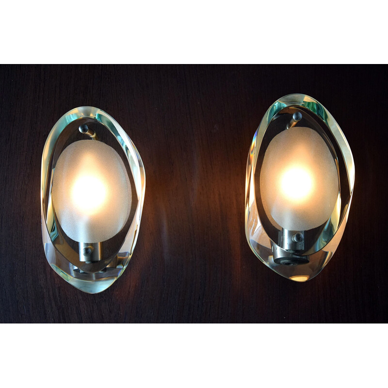 Pair of vintage Sconces by Max Ingrand for Fontana Arte 1960