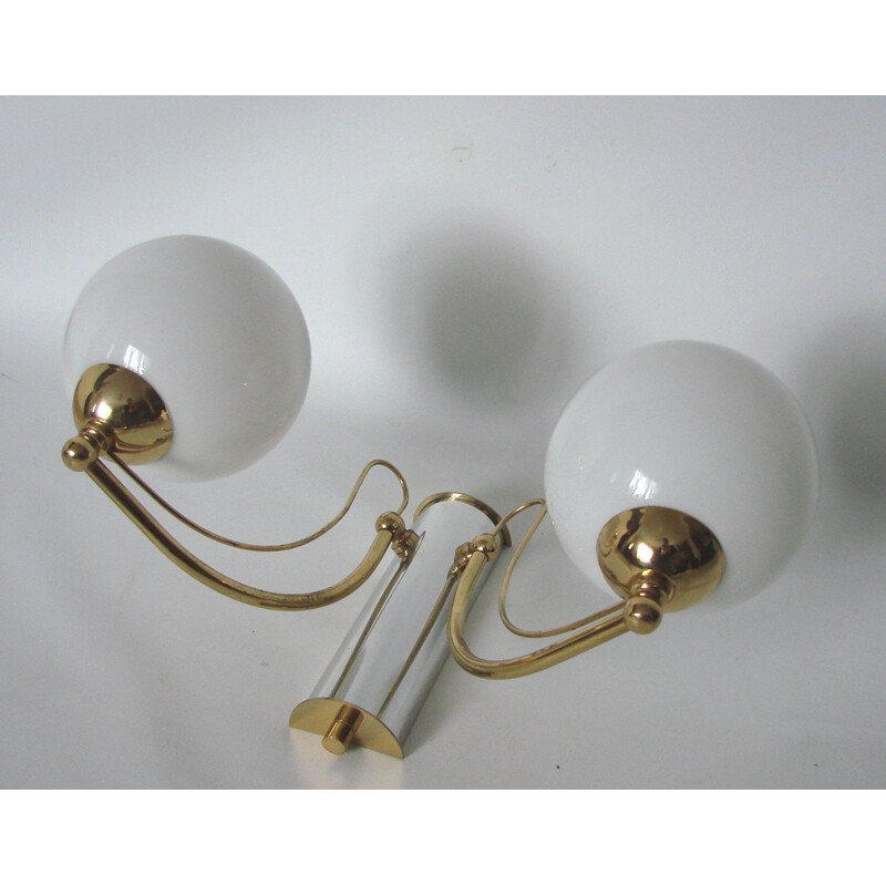 Lampada da parete moderna in ottone vintage 1970