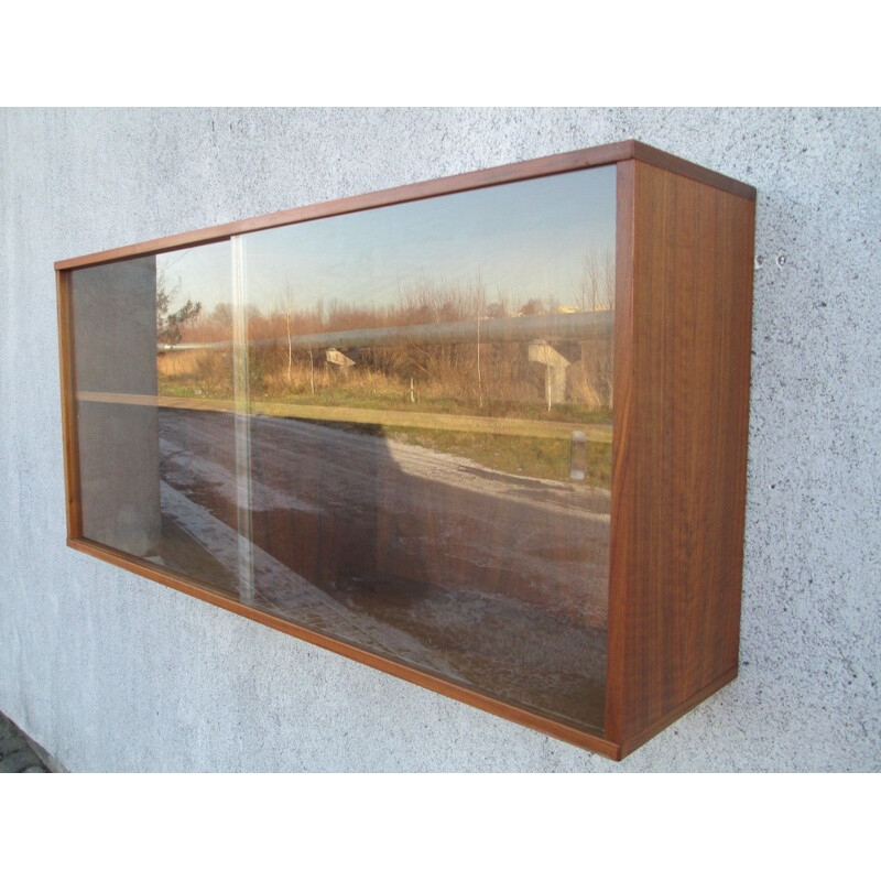 Teak veneered vintage shelf, 1970s