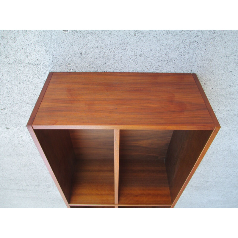 Teak veneered vintage wall shelf, 1970s