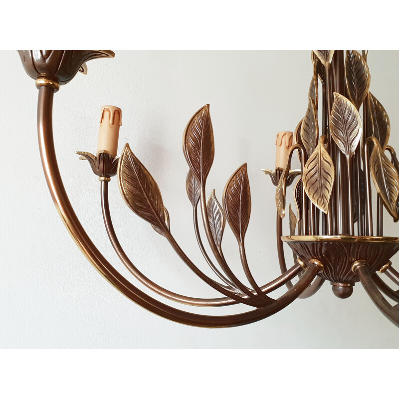 Vintage brass chandelier, 1970