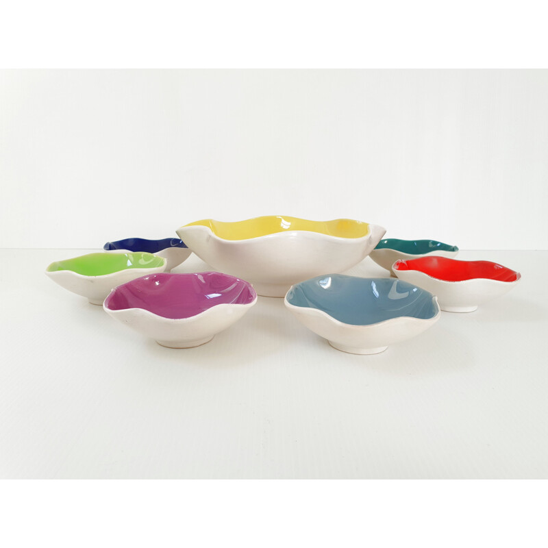 Vintage fruit salad set, 1960