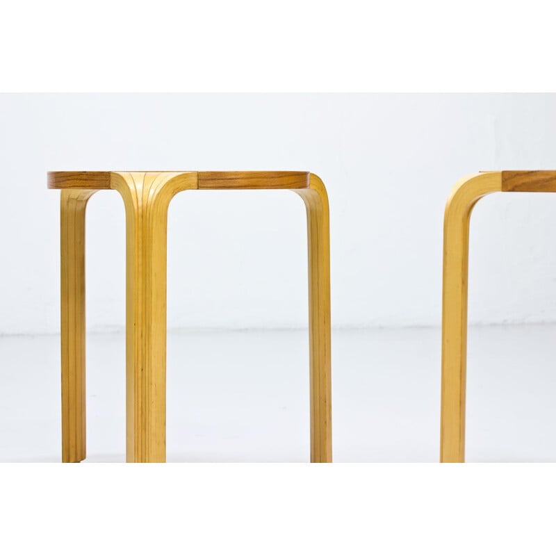 Paire de tabourets Vintage "X600" de Alvar Aalto, 1954