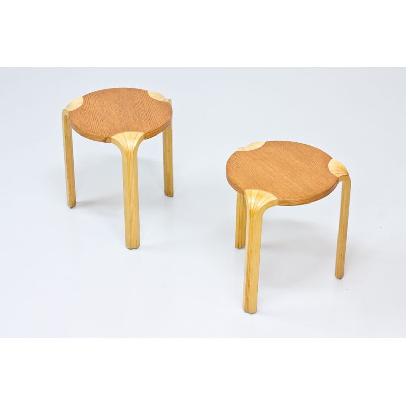 Paire de tabourets Vintage "X600" de Alvar Aalto, 1954