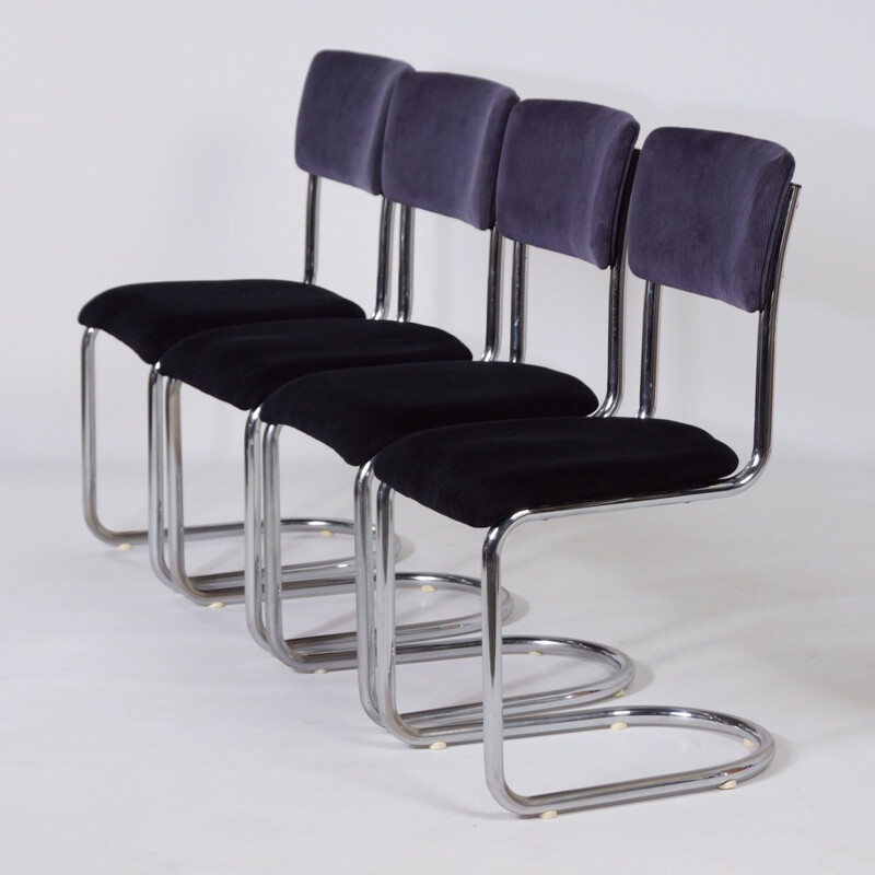 Set of 4 vintage 1017 Cantilever Chairs by Toon De Wit for Gebr. De Wit, 1950s