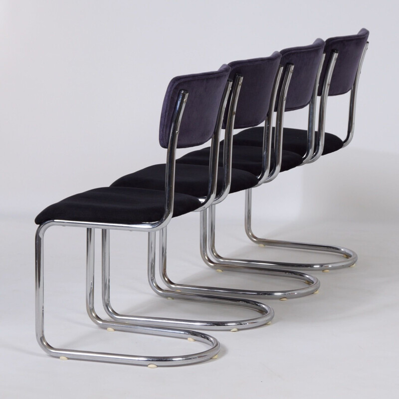 Set of 4 vintage 1017 Cantilever Chairs by Toon De Wit for Gebr. De Wit, 1950s