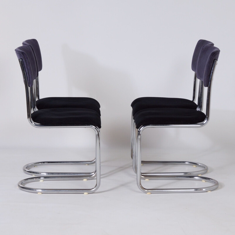 Set of 4 vintage 1017 Cantilever Chairs by Toon De Wit for Gebr. De Wit, 1950s