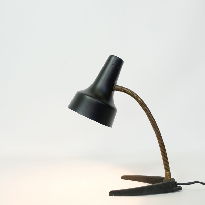 Lampe vintage noire, France, 1960-70