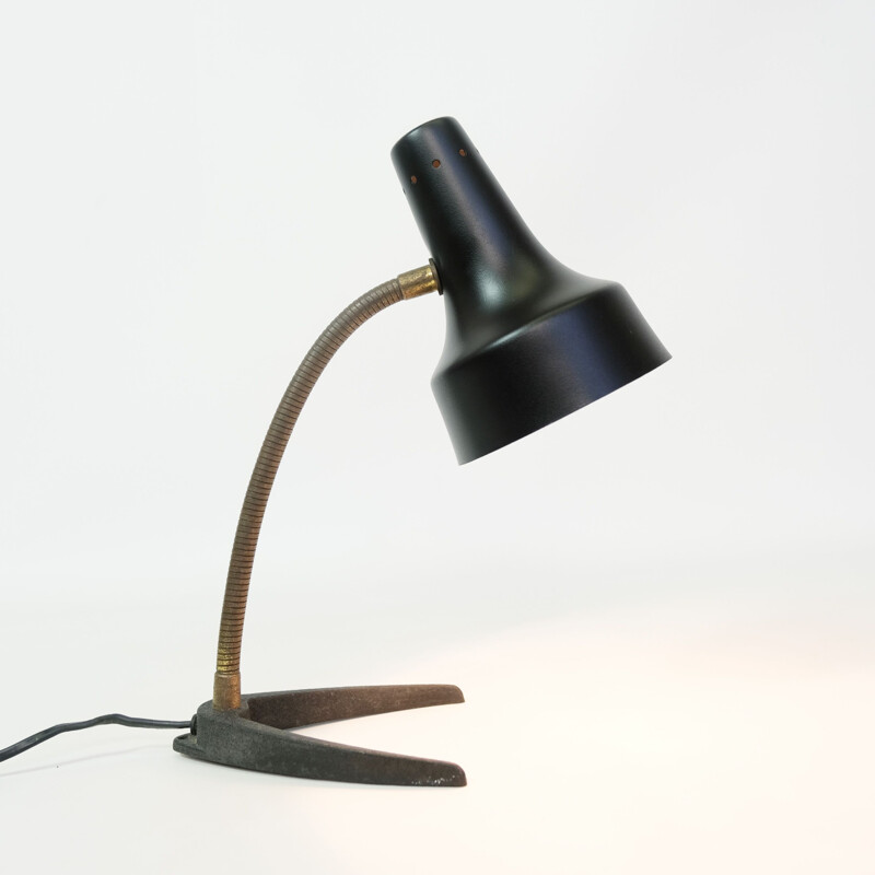 Lampe vintage noire, France, 1960-70