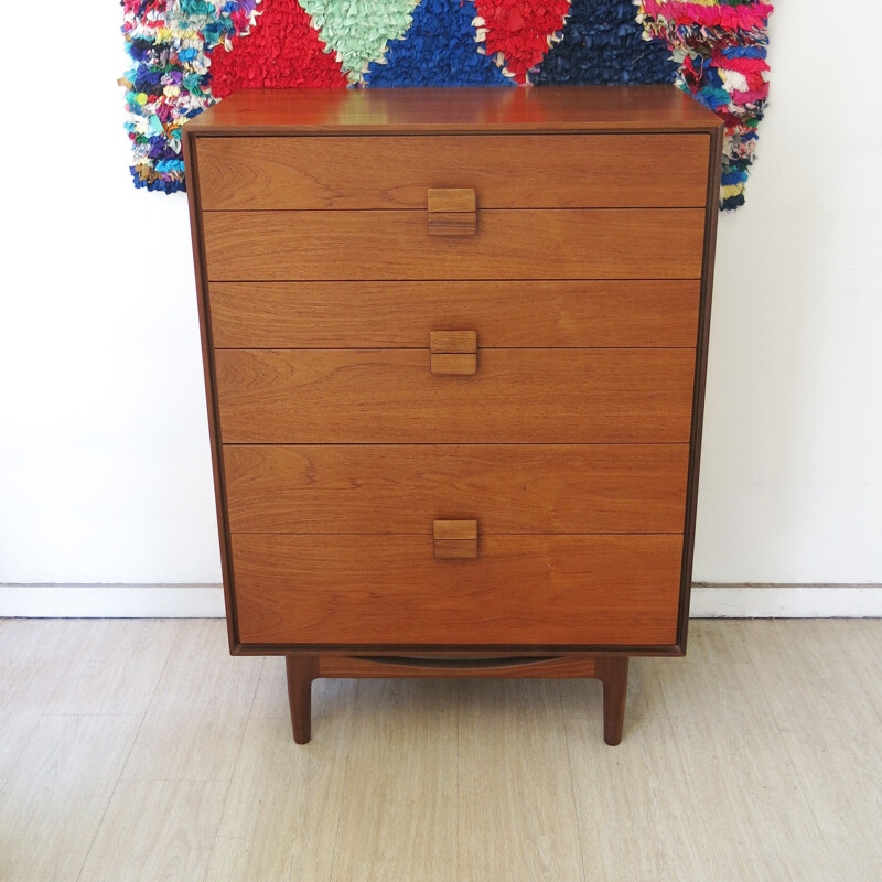 G Plan chest of drawers in African teak, Ib KOFOD LARSEN - 1960s