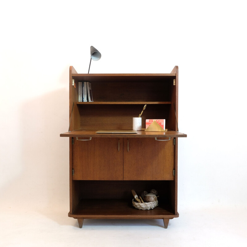 Vintage wooden secretary, France, 1960s