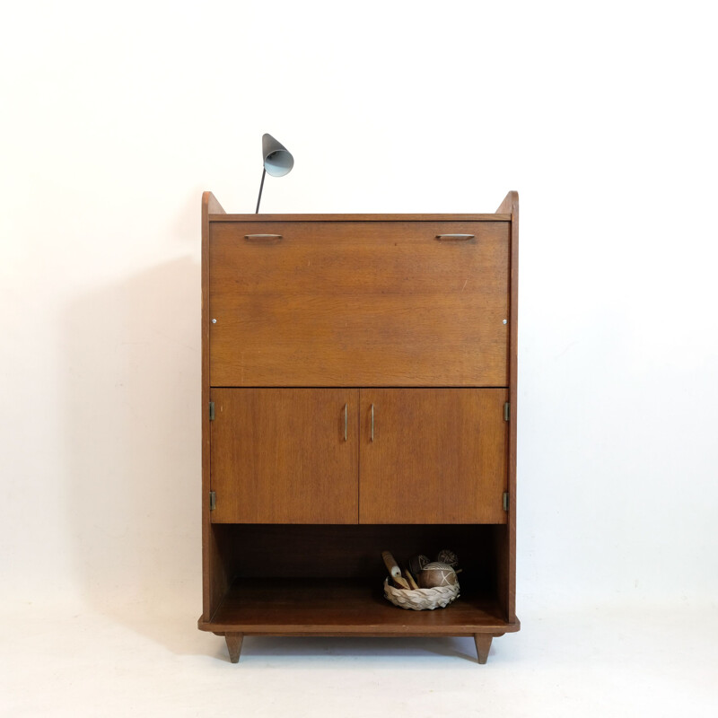 Vintage wooden secretary, France, 1960s