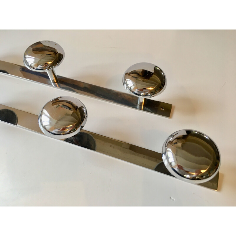 Pair of vintage chrome coat racks