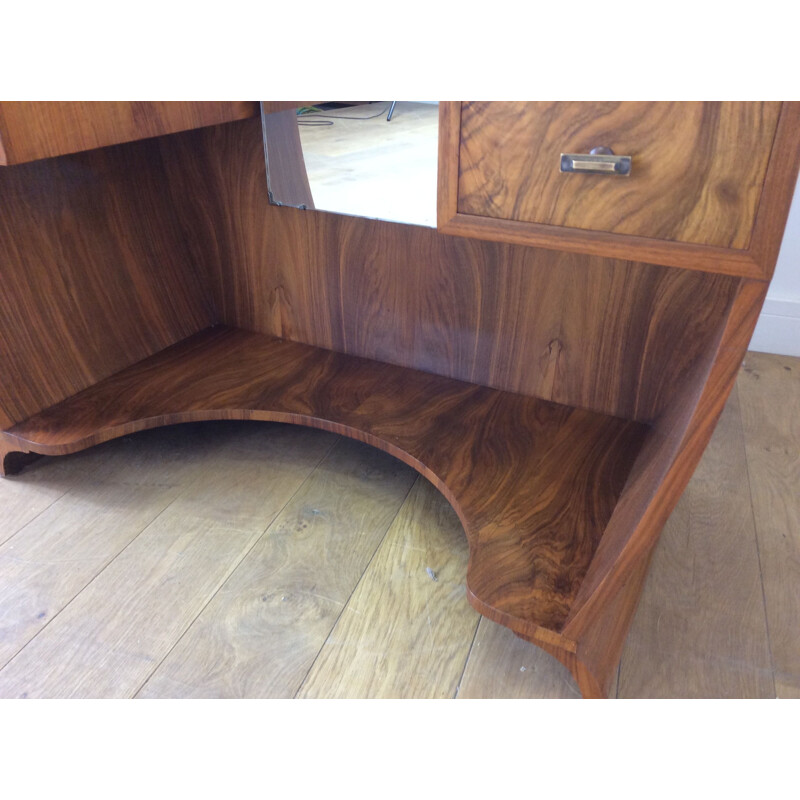 Vintage Burr walnut dressing table, Great Britain 1930