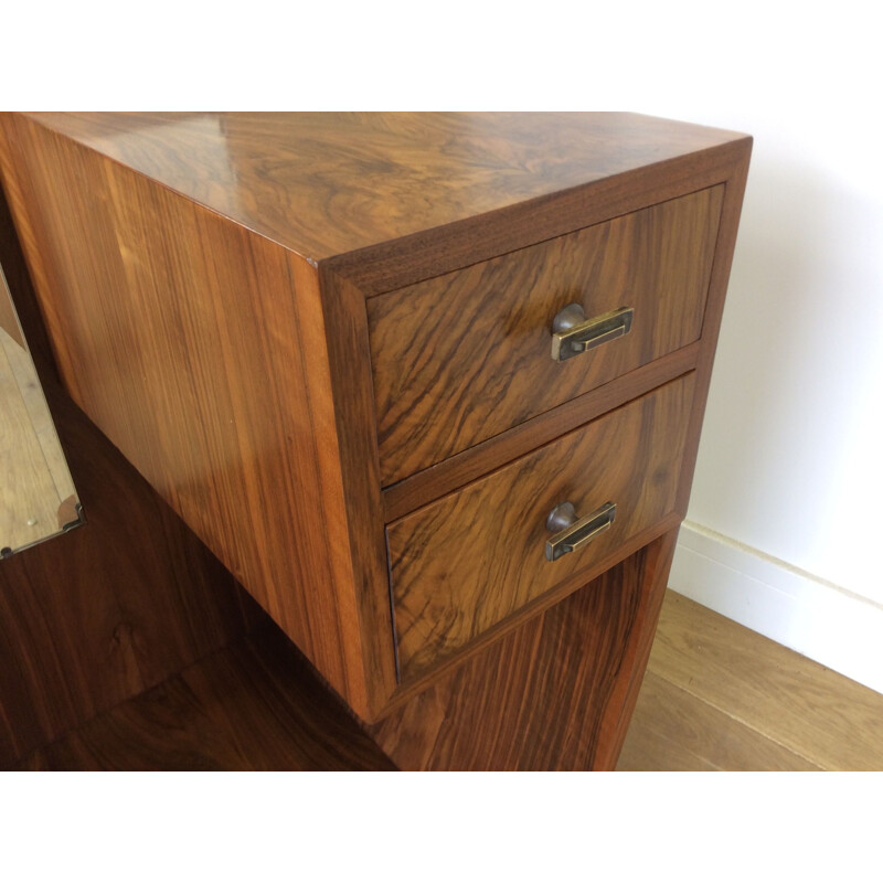 Vintage Burr walnut dressing table, Great Britain 1930