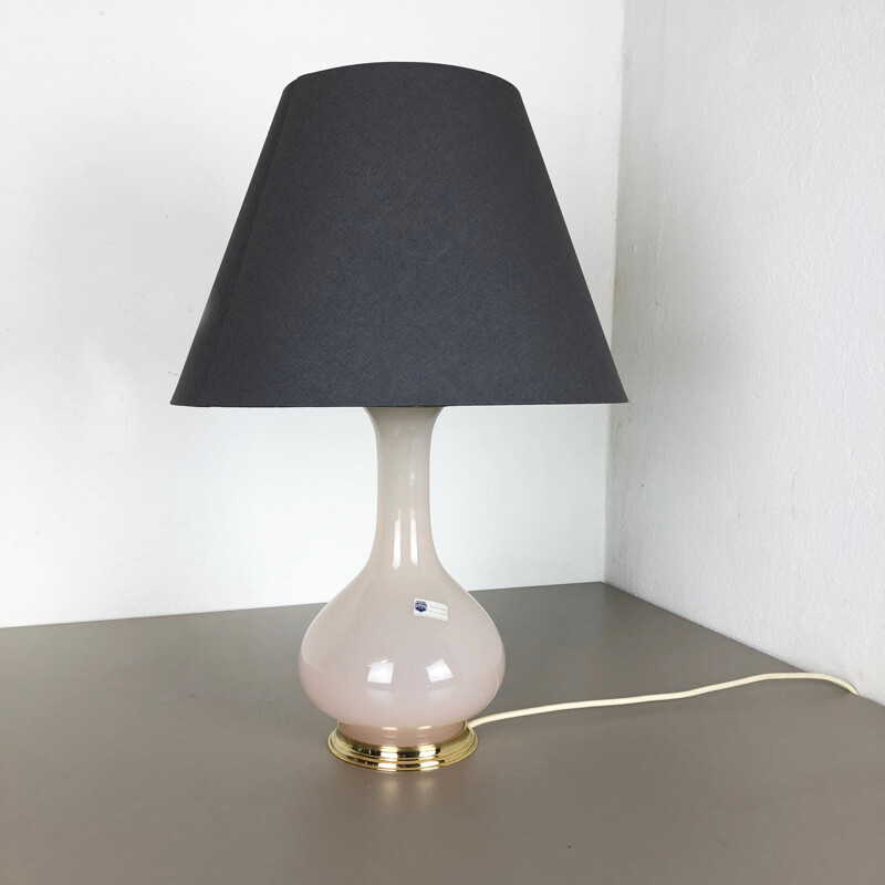 Vintage opaline Murano glass table lamp by Cenedese Vetri, 1960s