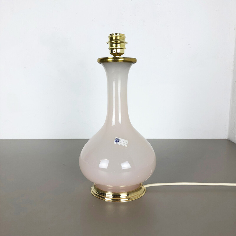 Vintage opaline Murano glass table lamp by Cenedese Vetri, 1960s