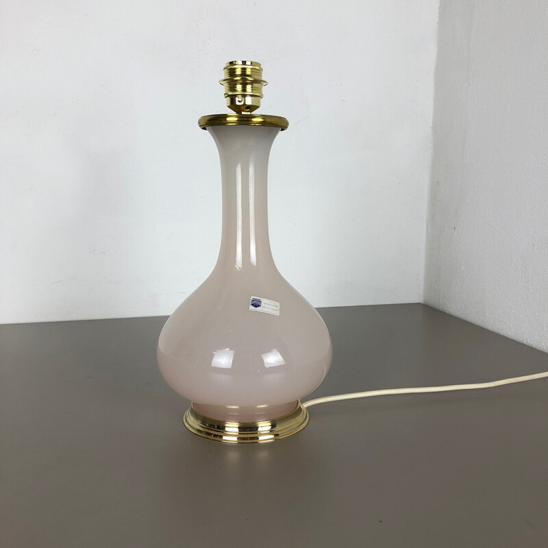 Vintage opaline Murano glass table lamp by Cenedese Vetri, 1960s