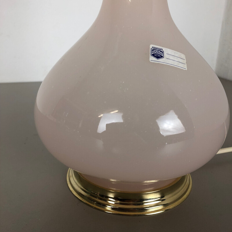Vintage opaline Murano glass table lamp by Cenedese Vetri, 1960s