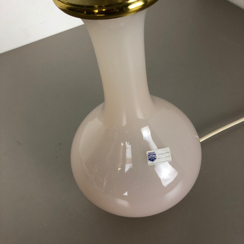 Vintage opaline Murano glass table lamp by Cenedese Vetri, 1960s