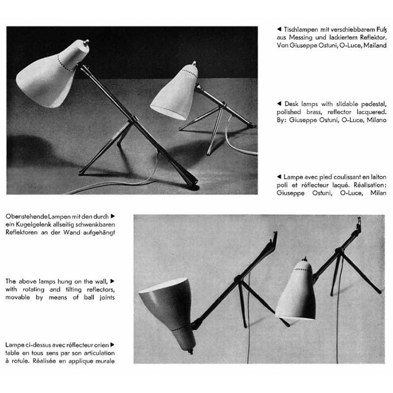 Vintage lamp model Ochetta by Guiseppe Ostuni for Oluce 1950