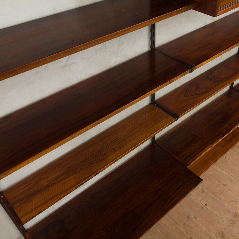 Vintage rosewood wall unit by Kai Kristiansen for FM Mobler