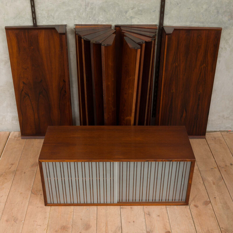 Vintage rosewood wall unit by Kai Kristiansen for FM Mobler