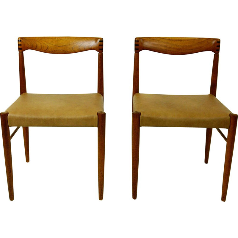 Pair of vintage Danish Teak Dining Chairs by H.W. Klein for Bramin