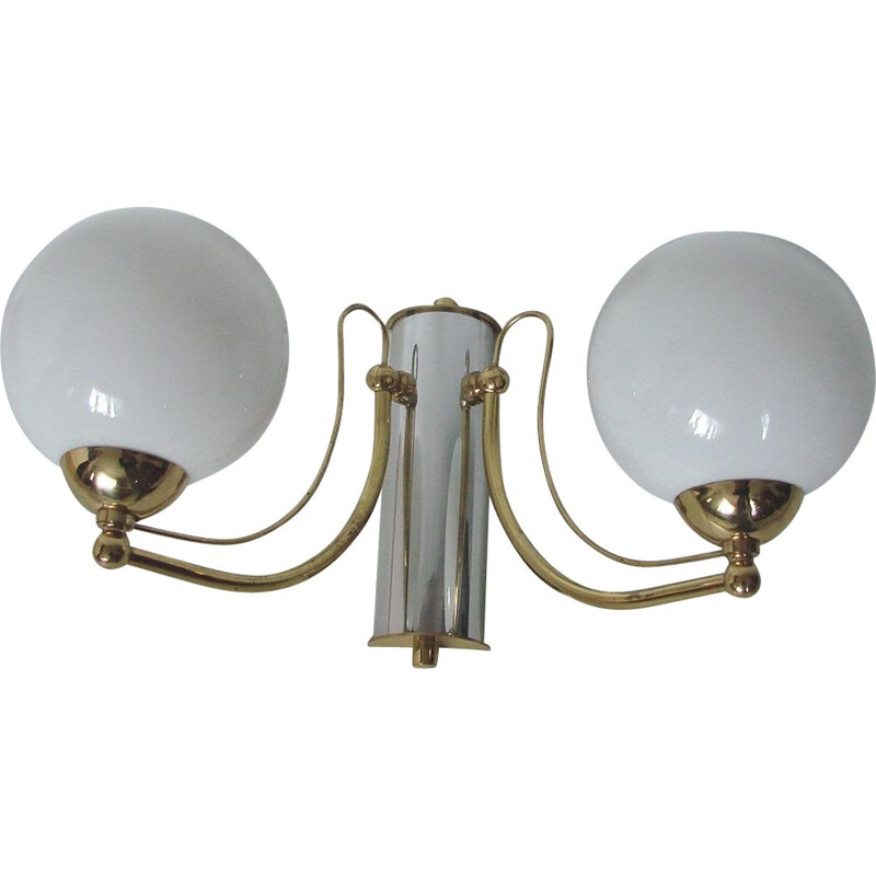 Lampada da parete moderna in ottone vintage 1970