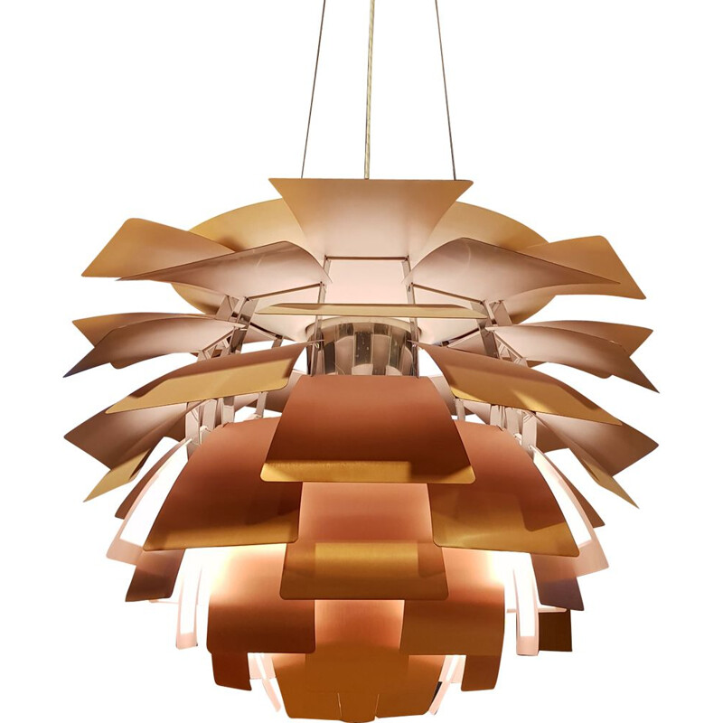 Vintage Artichoke Lamp in Copper Rose  by  P. Henningsen 