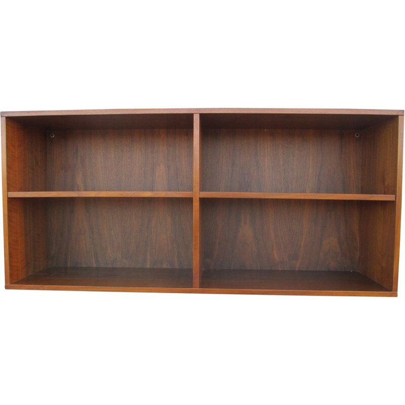 Teak veneered vintage wall shelf, 1970s