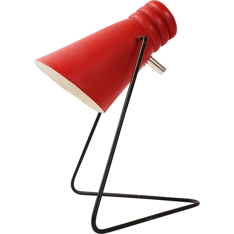 Lampe de table vintage rockabilly rouge, 1950