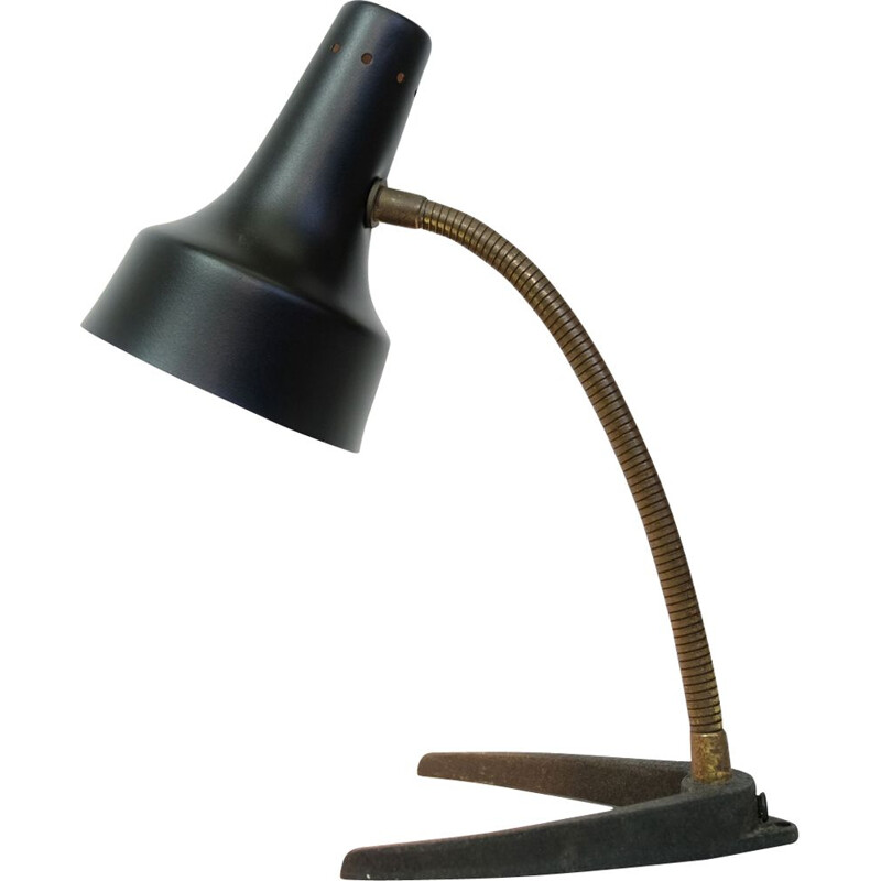Lampe vintage noire, France, 1960-70