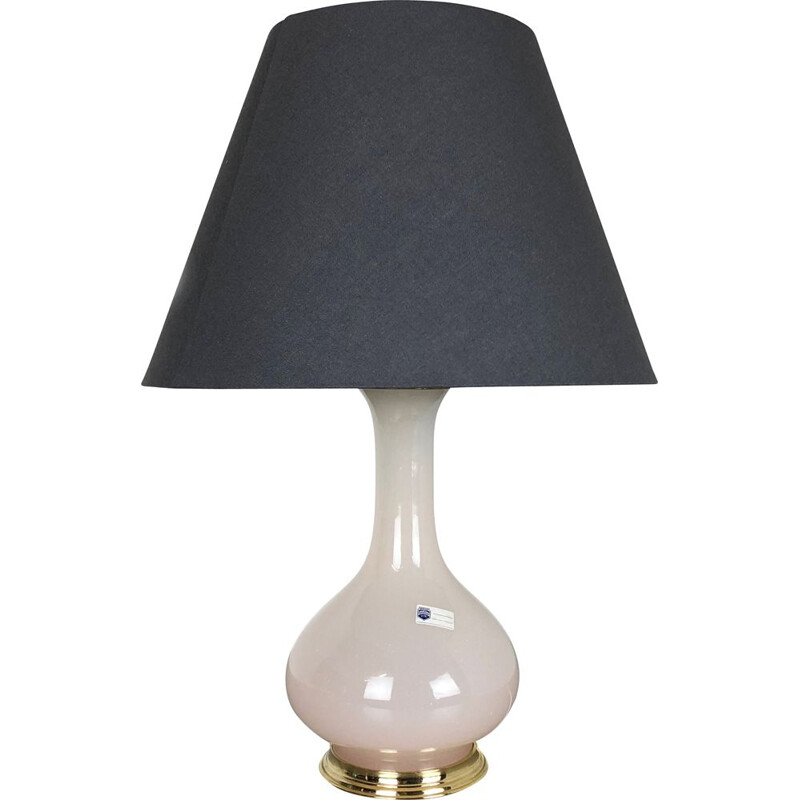 Vintage opaline Murano glass table lamp by Cenedese Vetri, 1960s