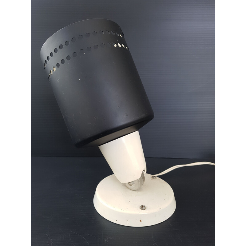 Vintage spot lamp in metal and porcelain, 1950